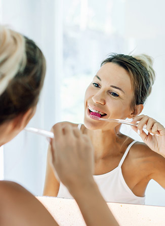 brushing and flossing